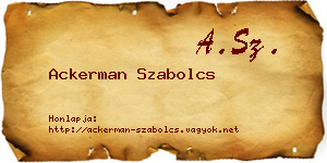 Ackerman Szabolcs névjegykártya